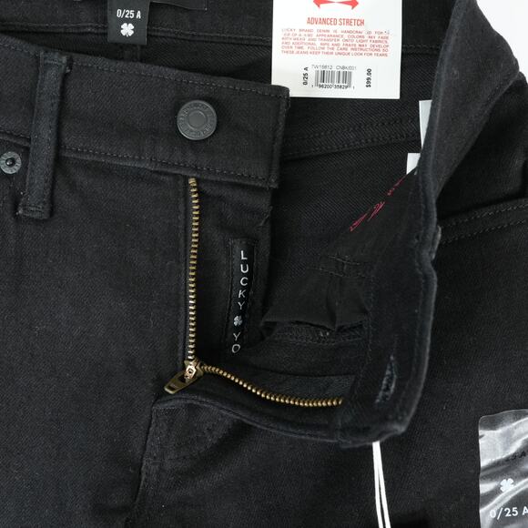 Lucky Brand Jeans Womens 0/25 (27x30.5) Black Sweet Mid Rise Straight Ankle New - Picture 7 of 16